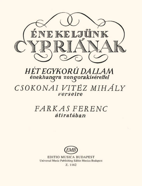 Ferenc Farkas&nbsp;&nbsp;Énekeljünk Cypriának&nbsp;&nbsp;Vocal and Piano (Partitur)