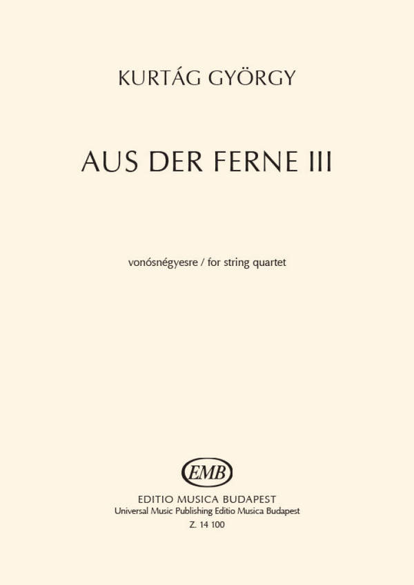 Aus der Ferne 3  for string quartet  score