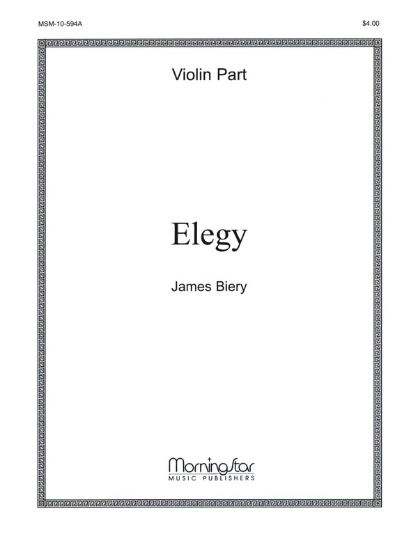 Elegy&nbsp;&nbsp;for violin and organ&nbsp;&nbsp;violin part