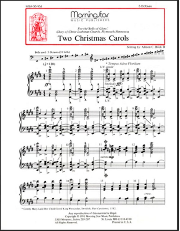 Almon C. Bock&nbsp;&nbsp;Two Christmas Carols&nbsp;&nbsp;Handbells