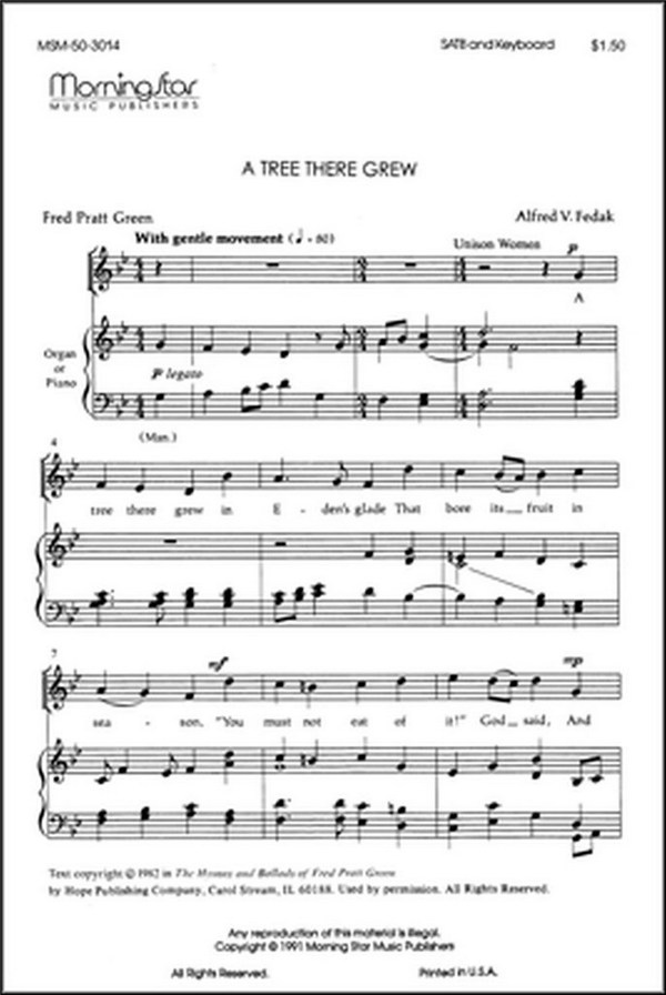 Alfred V. Fedak  A Tree There Grew  SATB and Keyboard