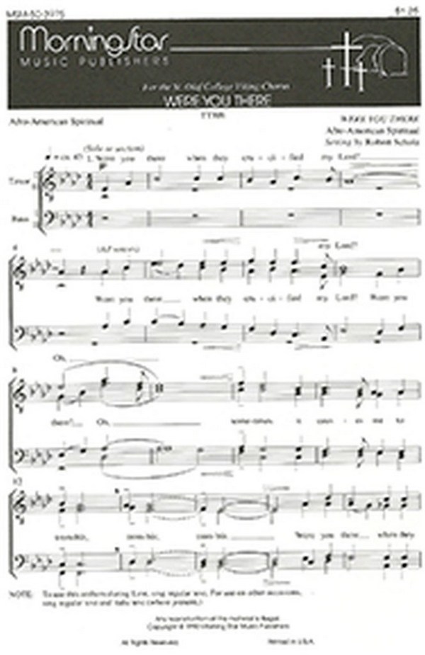  Were You There&nbsp;&nbsp;for male voices a cappella&nbsp;&nbsp;choral score