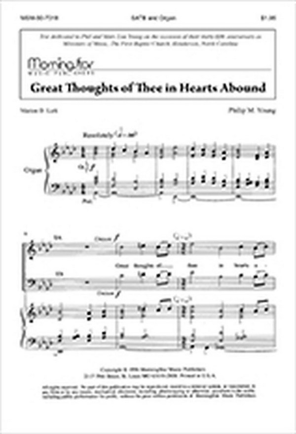 Philip M. Young&nbsp;&nbsp;Great Thoughts of Thee in Hearts Abound&nbsp;&nbsp;SATB and Organ