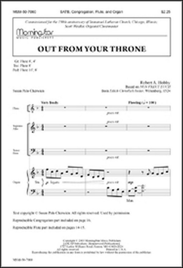 Robert A. Hobby&nbsp;&nbsp;Out from Your Throne&nbsp;&nbsp;SATB, Congregation, Organ, Flute