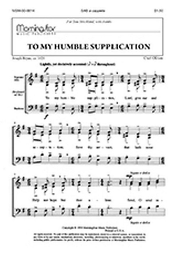 Curt Oliver&nbsp;&nbsp;To My Humble Supplication&nbsp;&nbsp;SAB a cappella
