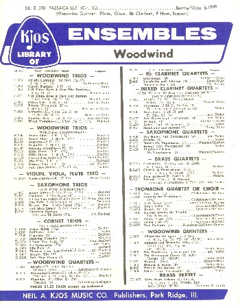 Passacaille  für Flöte, Oboe, Klarinette, Horn und Fagott  Partitur und Stimmen