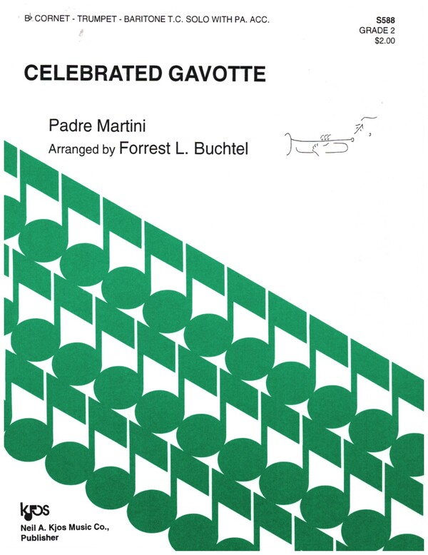 Celebrated Gavotte&nbsp;&nbsp;for cornet (or trumpet or baritone t.c.) and piano&nbsp;&nbsp;