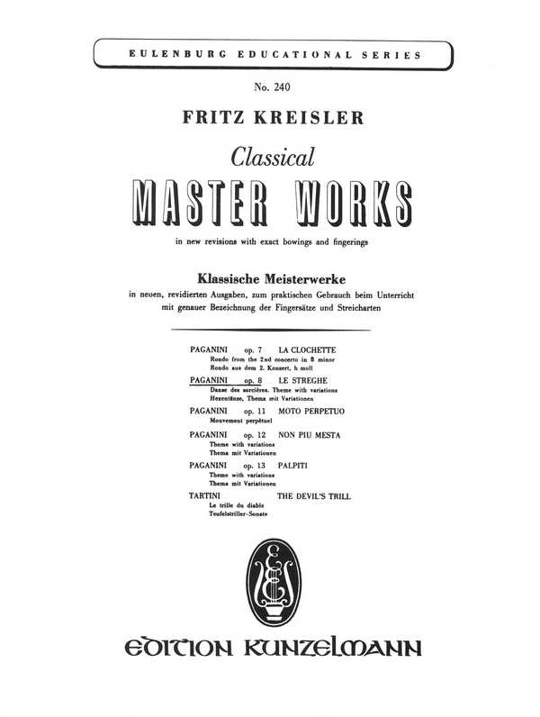 Le streghe op.8&nbsp;&nbsp;für Violine und Klavier&nbsp;&nbsp;