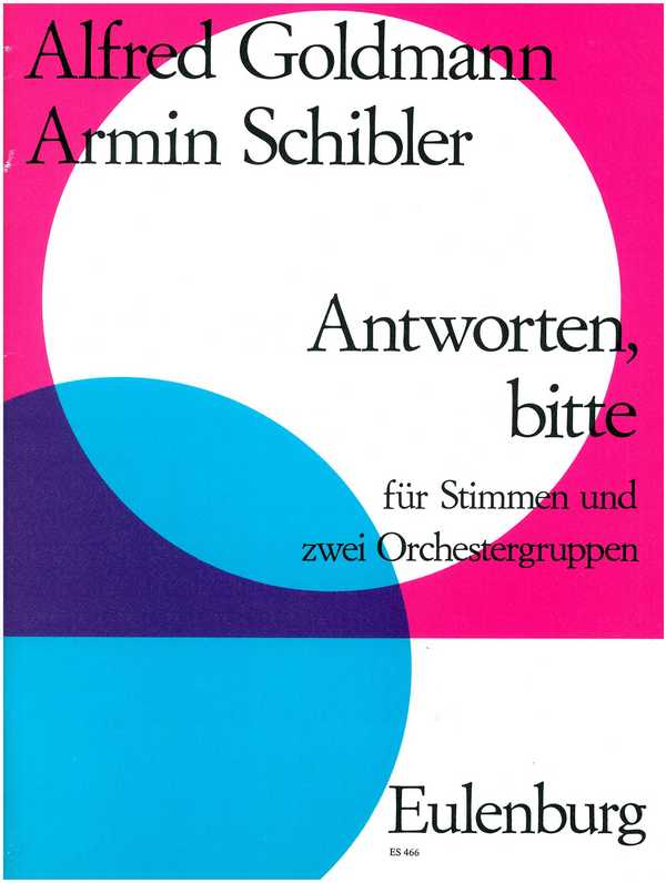 Antworten bitte  für Sprecher und Ensemble  Klavierauszug