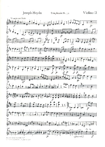 Sinfonie D-Dur Nr.70 Hob.I:70&nbsp;&nbsp;für Orchester&nbsp;&nbsp;Violine 2