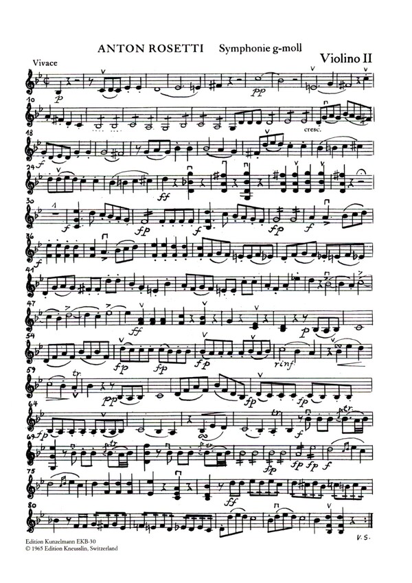 Sinfonie g-Moll  für Orchester  Violine 2