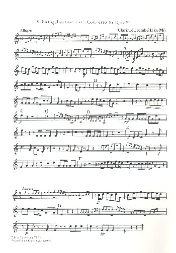 Konzert Es-Dur op.6,15  für 2 Clarini (Trompeten), 2 Violinen, Violoncello und Orgel  Tromba 2