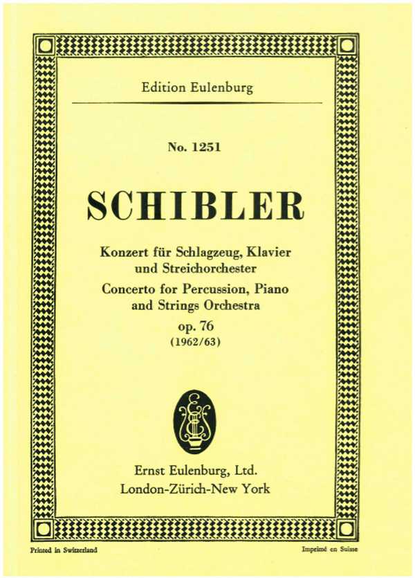 Konzert&nbsp;&nbsp;für Klavier, Schlagzeug und Streichorchester&nbsp;&nbsp;Studienpartitur