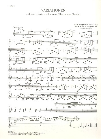 Variationen auf einer Saite nach einem Thema von Rossini&nbsp;&nbsp;für Violoncello und Streicher&nbsp;&nbsp;Violine 1