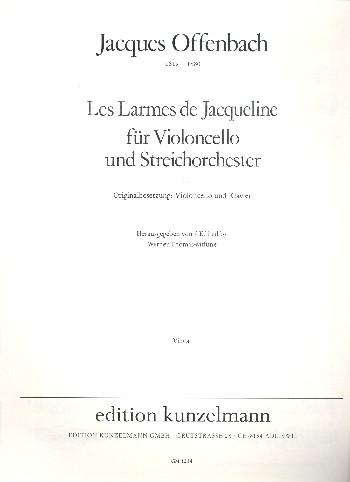 Les larmes de Jacqueline&nbsp;&nbsp;für Violoncello und Streichorchester&nbsp;&nbsp;Viola