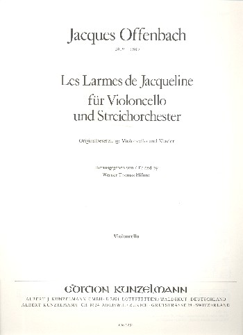 Les larmes de Jacqueline&nbsp;&nbsp;für Violoncello und Streichorchester&nbsp;&nbsp;Violoncello