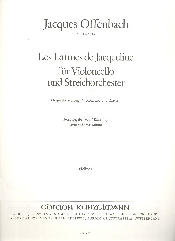 Les Larmes de Jacqueline&nbsp;&nbsp;für Violoncello und Streichorchester&nbsp;&nbsp;Violine 1