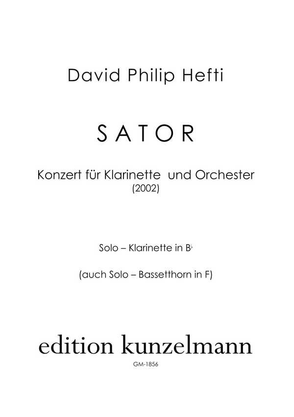 Sator  für Klarinette und  Klarinette