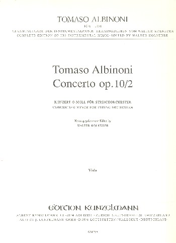 Concerto g-Moll op.10,2&nbsp;&nbsp;für Streichorchester&nbsp;&nbsp;Viola