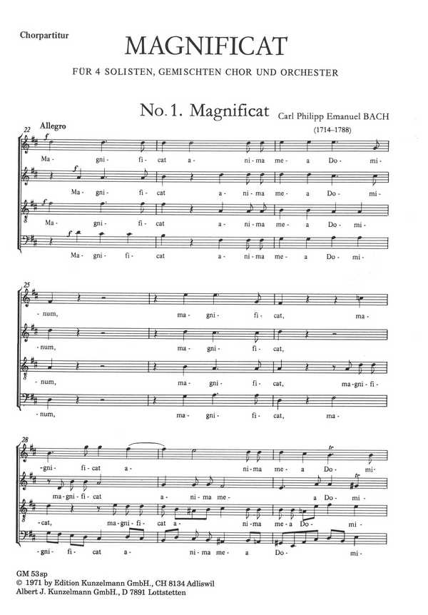 Magnificat  für Soli, gem Chor und Orchester  Chorpartitur