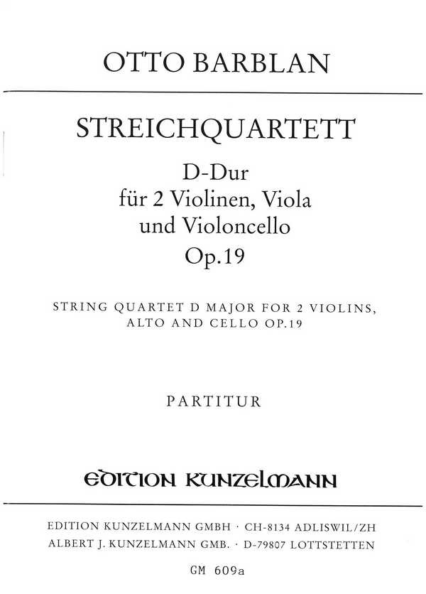 Streichquartett D-Dur op.19    Studienpartitur