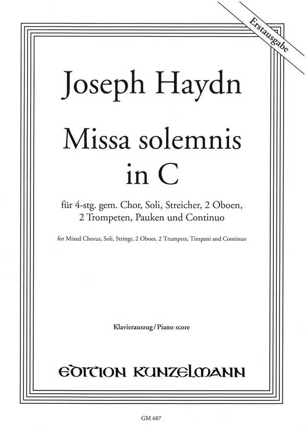 Missa solemnis C-Dur&nbsp;&nbsp;für Soli, gem Chor und Orchester&nbsp;&nbsp;Klavierauszug