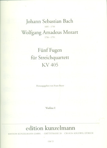 5 Fugen aus dem Wohltemperierten Klavier  für Streichquartett (Streichorchester)  Violine 2