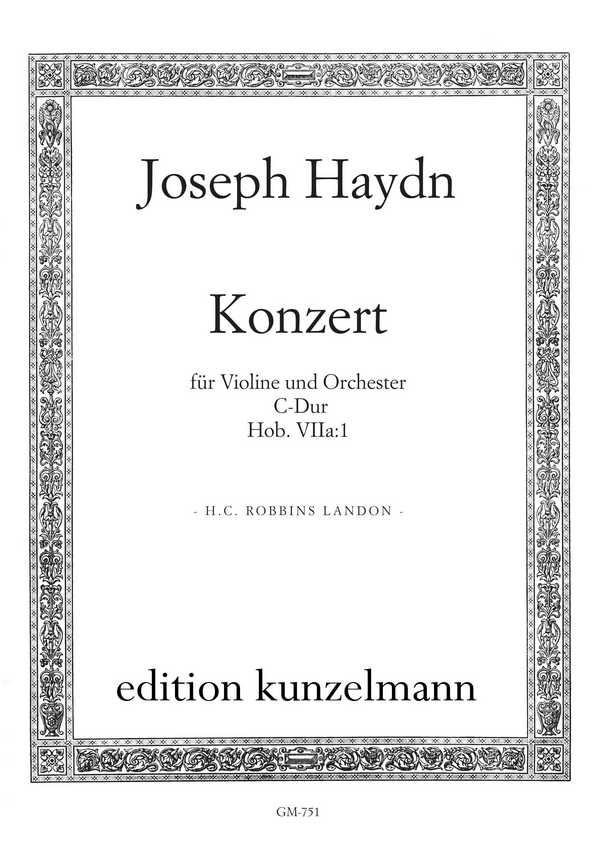 Konzert C-Dur Hob.VII:a1&nbsp;&nbsp;für Violine und Streichorchester&nbsp;&nbsp;Partitur