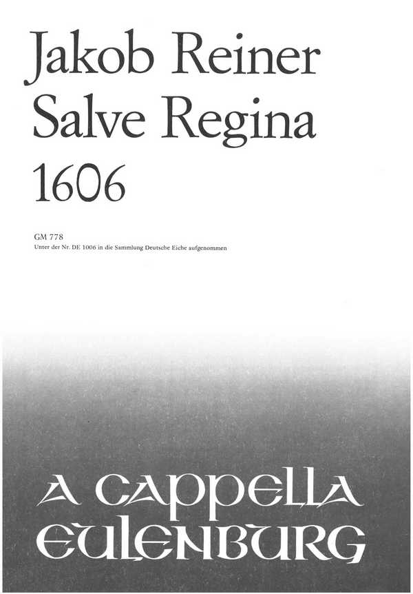 Salve regina à 6&nbsp;&nbsp;für gem Chor&nbsp;&nbsp;Chorpartitur