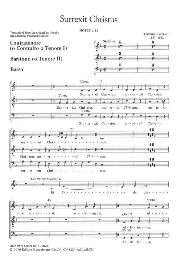 Surrexit Christus&nbsp;&nbsp;für gem Chor (SAM) und Instrumente&nbsp;&nbsp;Chorpartitur