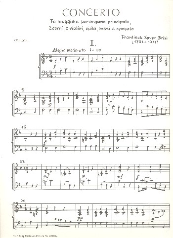 Konzert F-Dur  für Orgel und Streicher  Cembalo