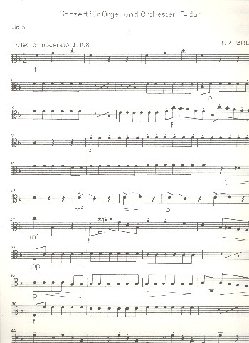 Konzert F-Dur  für Orgel und Streicher  Viola