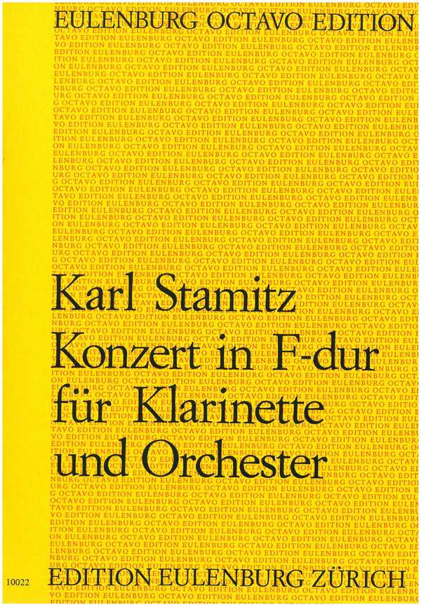 Konzert F-Dur&nbsp;&nbsp;für Klarinette und Orchester&nbsp;&nbsp;Partitur
