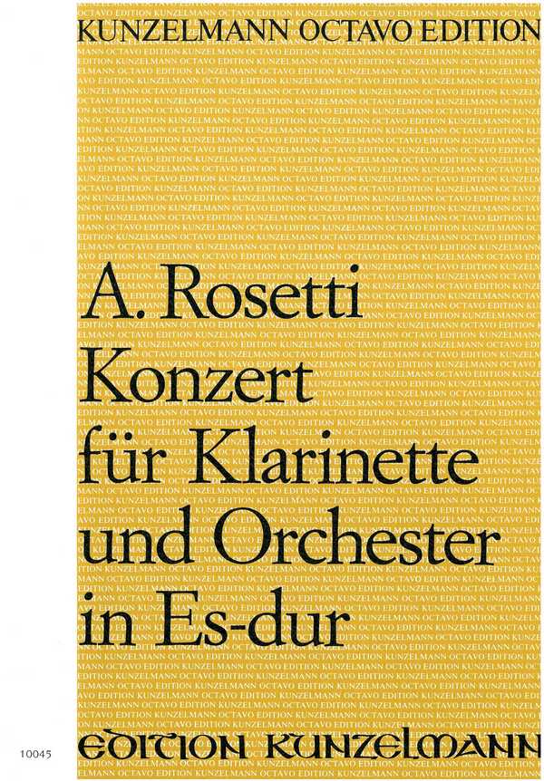 Konzert Es-Dur Nr. 1  für Klarinette und Orchester  Partitur