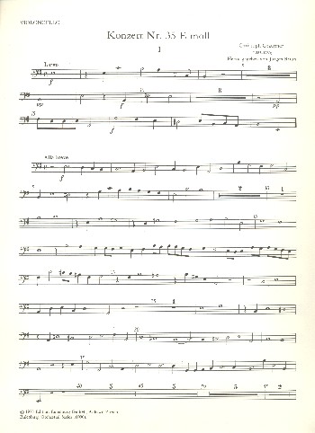 Konzert e-Moll Nr.35  für 2 Flöten, Streichorchester und Bc  Violoncello/Kontrabass