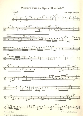 Ouvertüre aus der Oper Rodelinda und Suite aus dem Ballett Terpsichore&nbsp;&nbsp;für Kammerorchester&nbsp;&nbsp;Viola