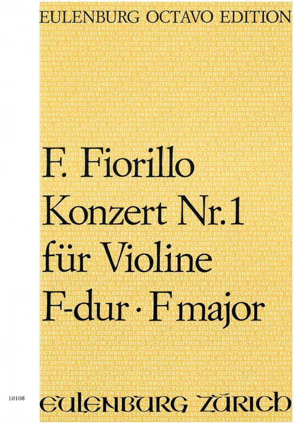 Konzert F-Dur Nr.1  für Violine und Orchester  Partitur