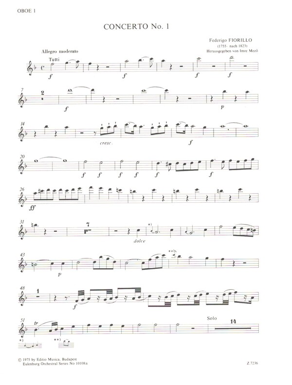 Konzert F-Dur Nr.1  für Violine und Orchester  Harmoniestimmen