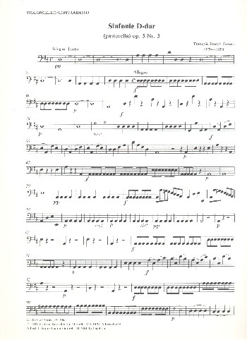 Sinfonie D-Dur op.5,3  für Orchester  Cello / Bass