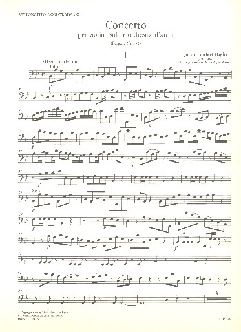 Konzert B-Dur Perger53  für Violine und Streichorchester  Cello / Bass