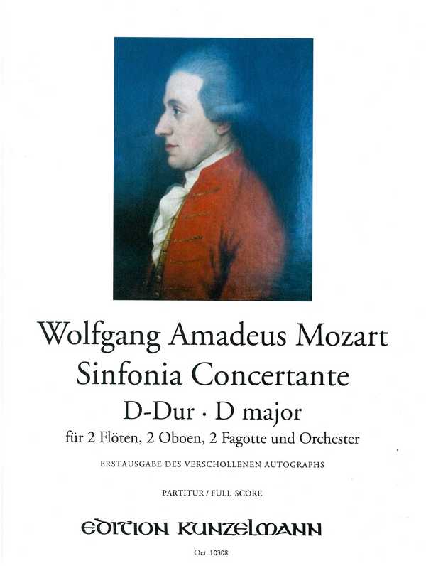 Sinfonia Concertante D-Dur&nbsp;&nbsp;für 2 Flöten, 2 Oboen, 2 Fagotte, 2 Hörner und Streicher&nbsp;&nbsp;Partitur