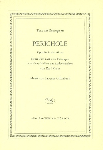 Perichole&nbsp;&nbsp;&nbsp;&nbsp;Libretto (dt)
