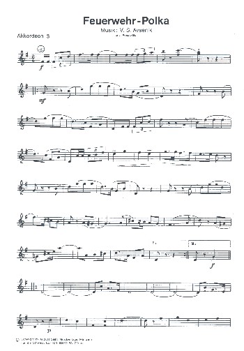 Feuerwehr-Polka&nbsp;&nbsp;für Akkordeonorchester&nbsp;&nbsp;Akkordeon 3/Schlagzeug