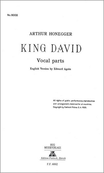Arthur Honegger  King David  Chorpartitur Mengenrabatt ab 100 Ex.  45 % Rabatt
