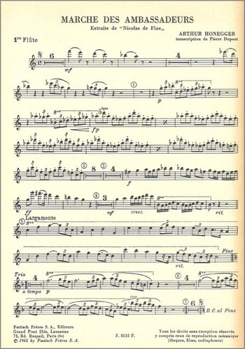 Arthur Honegger  Marche des Amassadeurs  Blasorchester Stimmen komplett
