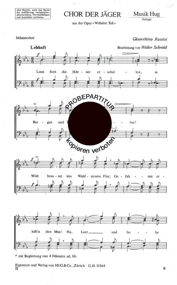 Rossini Gioachino&nbsp;&nbsp;Chor der Jäger&nbsp;&nbsp;MCh Chp