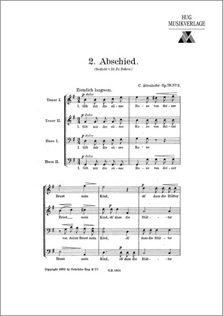 Attenhofer Carl  Abschied  MCh Chp