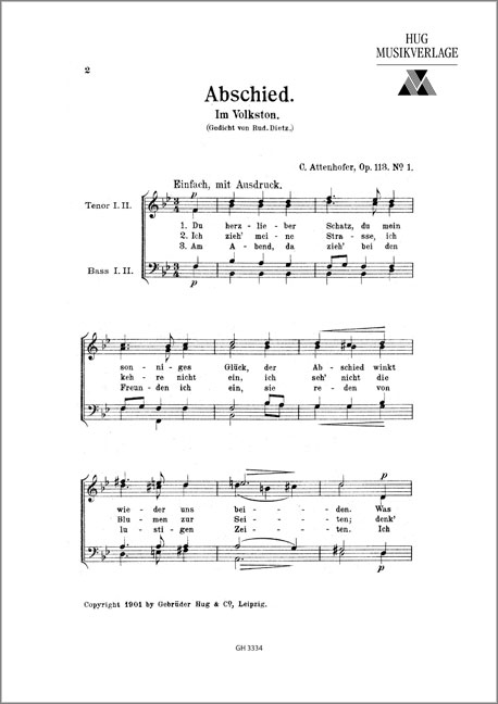 Attenhofer Carl  Abschied  MCh