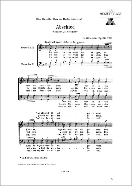 Attenhofer Carl  Abschied  MCh