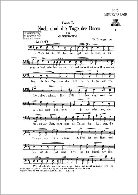 Baumgartner Wilhelm  Noch sind die Tage der Rosen  MCh